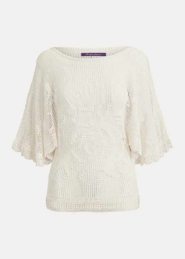 Women's Ralph Lauren Crocheted Floral Bateau Tops | 028316RUQ